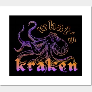 What’s Kraken? | Purple and Orange Graphic Design Posters and Art